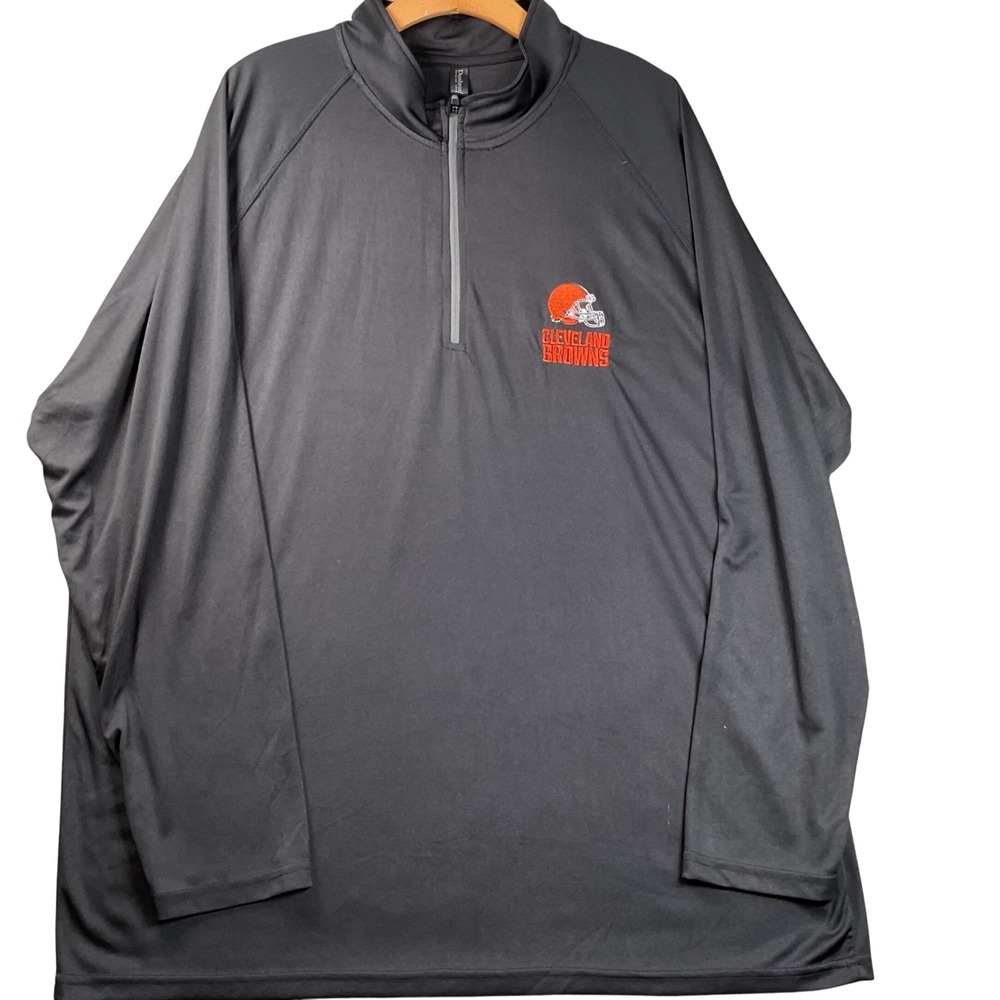 Dunbrooke Cleveland Browns Quarter Zip Mens‎ 2XL Black NFL Pullover